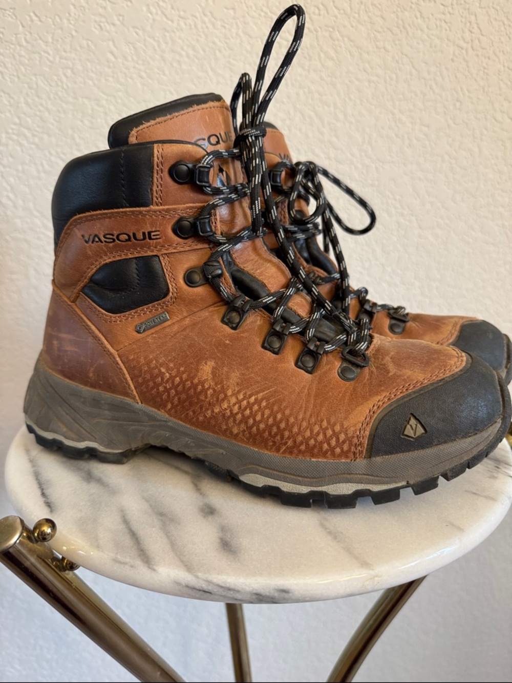 Vasque St. Elias FG GTX Leather Hiking Boots Brown Leather Size 7
